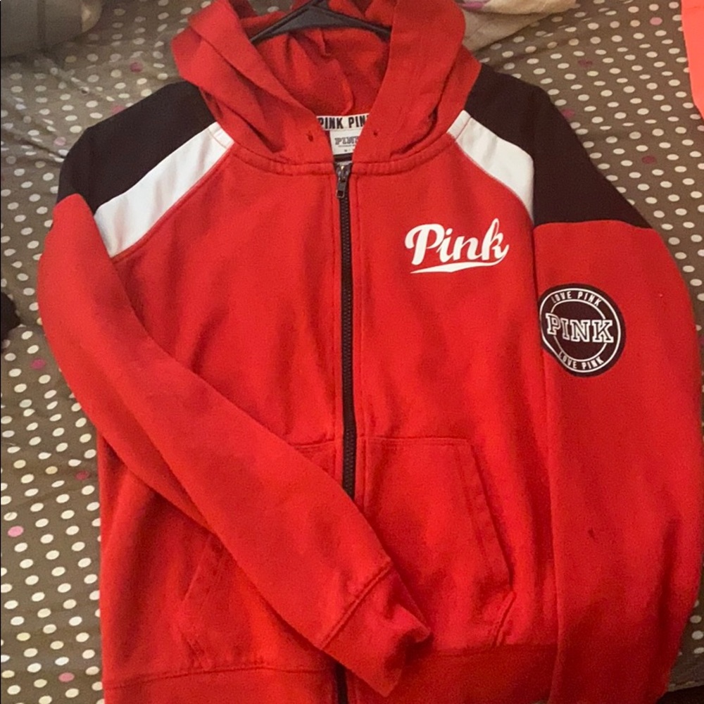 Pink zip up hoodie